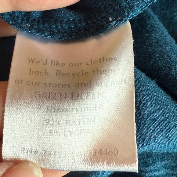 Eileen Fisher Cowel Neck Sleeeveless Dress Blue - Midi - Picture 8 of 9